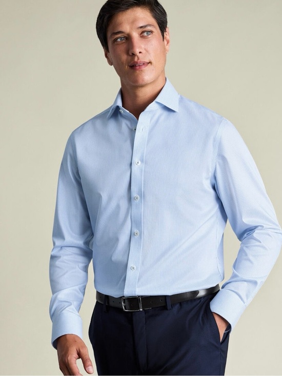 Charles Tyrwhitt Other - NWT Men's Greenwich Weave Stripe Shirt - Cornflower Blue Dress Shirt
